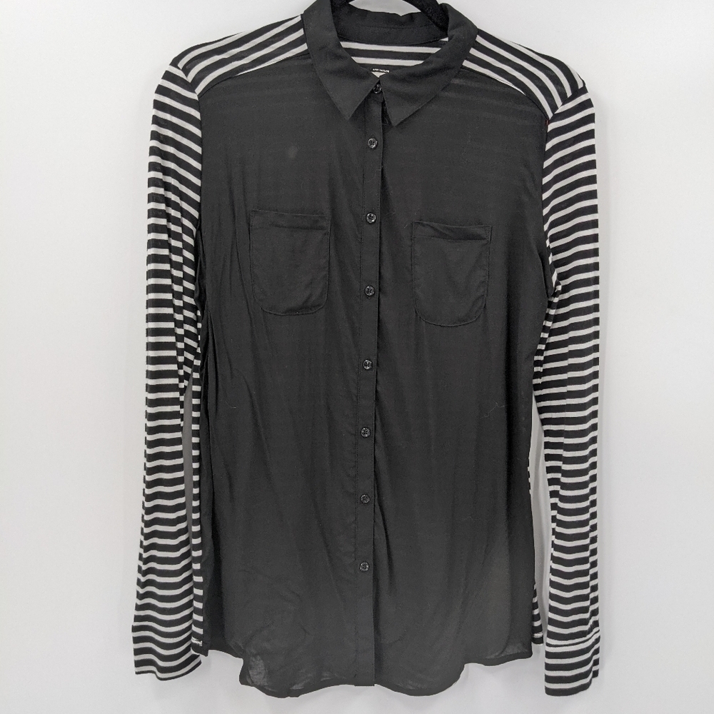 LOFT Outlet Lightweight Striped Button Down Shirt